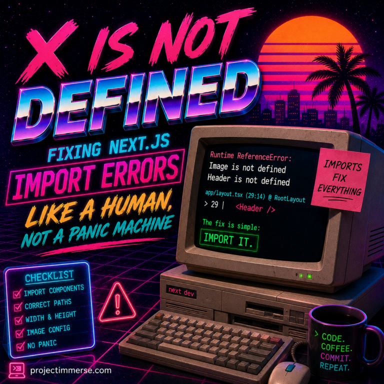 “X is not defined”: Fixing Next.js Import Errors Like a Human, Not a Panic Machine